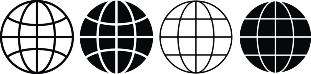 World icon flat. Globe icon illustration - obrazy, fototapety, plakaty