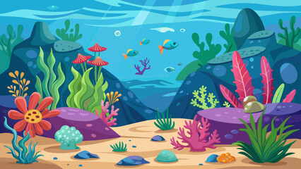 Obraz na płótnie Canvas Exploring the Vibrant World Beneath Illustration of a Coral Reef
