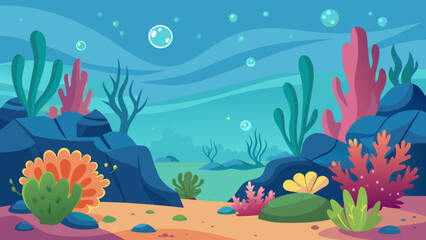 Obraz na płótnie Canvas Exploring the Vibrant World Beneath Illustration of a Coral Reef