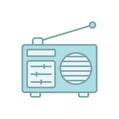 Blue Line Radio Call vector icon