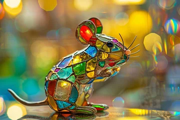 Muurstickers a colorful mouse figurine © Gheorghe