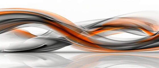  A white and orange abstract background with a curved design at the bottom and reflection on the image