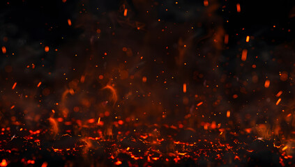 Fototapeta na wymiar Fire on black background.