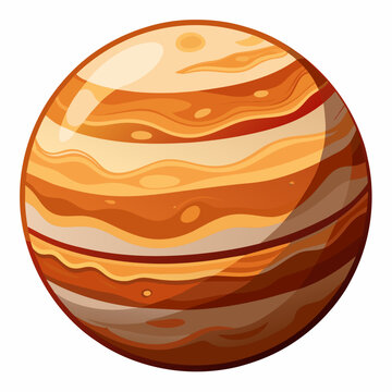 Draw the Planet Jupiter - Excellent Quality - White Background