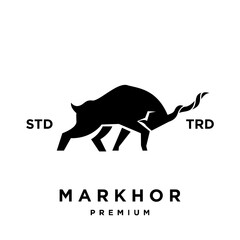 Markhor head animal logo design inspiration