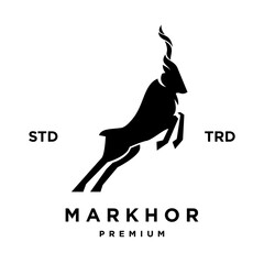 Markhor head animal logo design inspiration