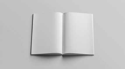 blank open book, Blank A4 photorealistic Flyer single Page mockup , Blank Square Brochure Mockup, magazine brochure Catalog mockup, rendering design, on light grey background