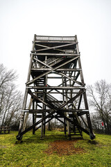 View of the lookout tower Grippel near Langendorf.
