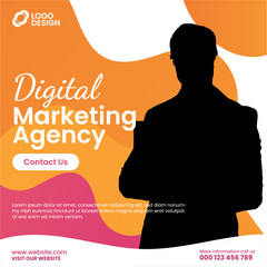 Digital business marketing banner for social media post template	