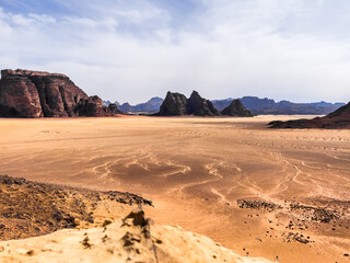 Red Mars like landscape in Wadi Rum desert, Jordan