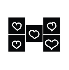 love symbols vector icons. Isolated on white background vector elements. Flat design.