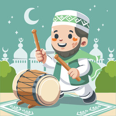 E-Learning Process Concept Illustration (flat design)