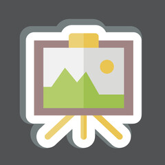 Sticker Painting. related to Art and Media symbol.simple design editable