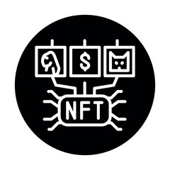 Fungible finance color line icon. Blockchain technology