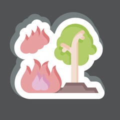 Sticker Forest Fires. related to Nuclear symbol. simple design editable. simple illustration