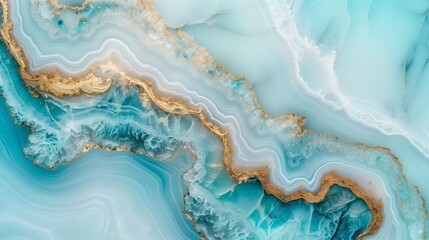  light blue and gold marble background.