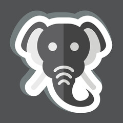 Sticker Elephant. related to Animal symbol. simple design editable. simple illustration