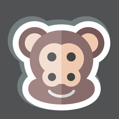 Sticker Monkey. related to Animal symbol. simple design editable. simple illustration