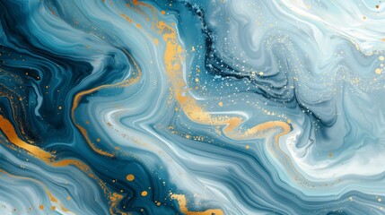 Obraz premium light blue and gold marble background.