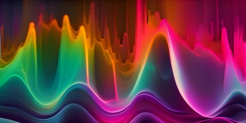 A bright and vivid spectrum of audio visual waveforms, showcasing dynamic patterns and rich colors 4K Video