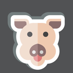 Sticker Pig. related to Animal symbol. simple design editable. simple illustration