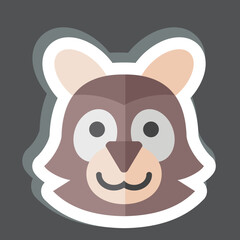 Sticker Raccoon. related to Animal symbol. simple design editable. simple illustration