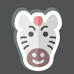 Sticker Zebra. related to Animal symbol. simple design editable. simple illustration