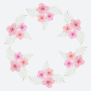 watercolor floral frame circle