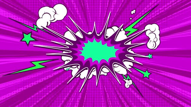 Pop art background with explosions and lightning