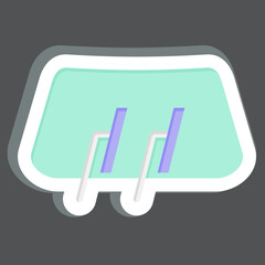 Sticker Wiper. related to Spare Parts symbol. simple design editable. simple illustration