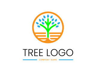 Tree shape logo template,Flat design family tree silhouette,Green eco tree,Hand drawn tree life in brown shades,