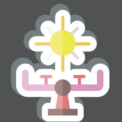 Sticker Seesaw. related to Amusement Park symbol. glyph style. simple design editable. simple illustration