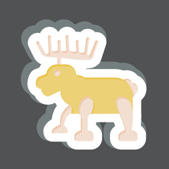 Sticker Moose. related to Alaska symbol. simple design editable. simple illustration