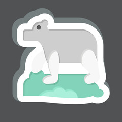 Sticker Polar Bear. related to Alaska symbol. simple design editable. simple illustration