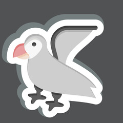 Sticker Puffin. related to Alaska symbol. simple design editable. simple illustration