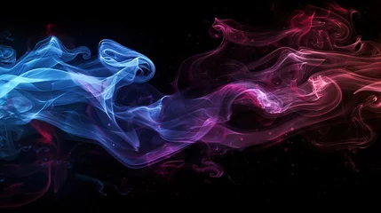 Fotobehang Abstract colorful smoke on black background © KAYU