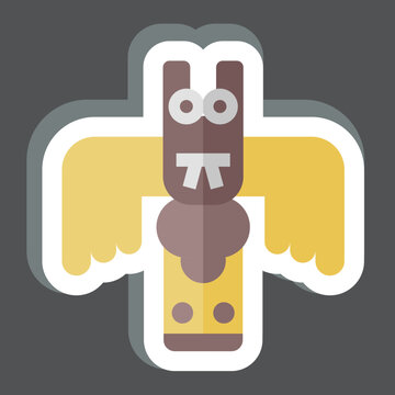 Sticker Totem. related to Alaska symbol. simple design editable. simple illustration
