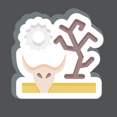 Sticker Drought. related to Climate Change symbol. simple design editable. simple illustration