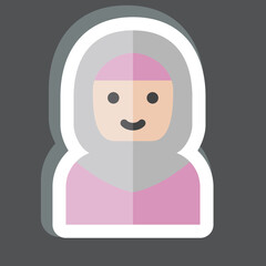 Sticker Arab Women. related to Saudi Arabia symbol. simple design editable. simple illustration