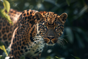 close up of a leopard.AI generated