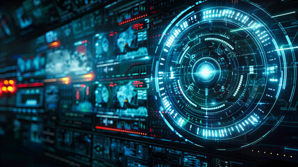 Advanced digital technology and data networking concept, showcasing the intricate and dynamic connections of information in the digital realm