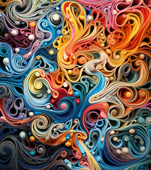  A mesmerizing display of swirling patterns and colors, representing the neural connections of a highly advanced artificial intelligence system