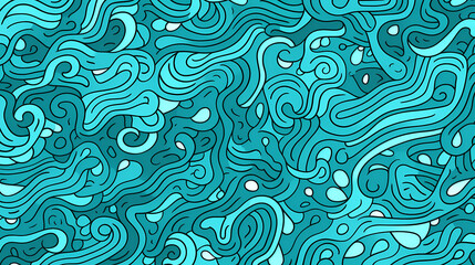 Wavy and swirl brush strokes seamless pattern