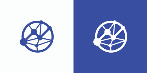 Geometric polygonal circle technology connection vector logo design with modern, simple, clean and abstract style.