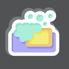 Sticker Soap. related to Bathroom symbol. simple design editable. simple illustration