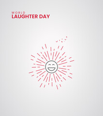 World Laughter Day, World smile day, Laughing face creative concept for banner, poster vector illustration.