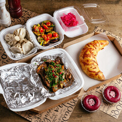 Food from the restaurant for the menu