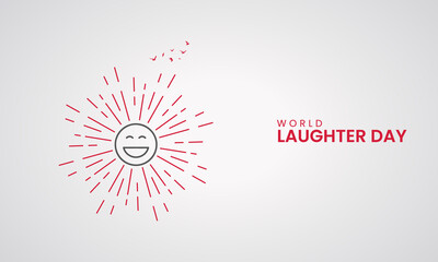 World Laughter Day, World smile day, Laughing face creative concept for banner, poster vector illustration.