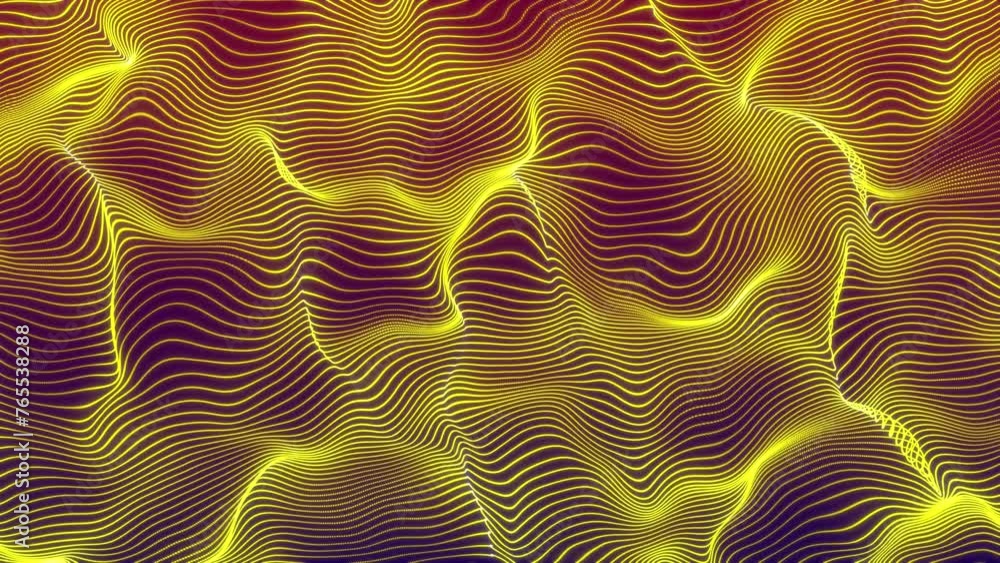 Poster dynamic wavy strings. 4k animation.