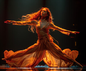 A dancer gracefully moving on stage